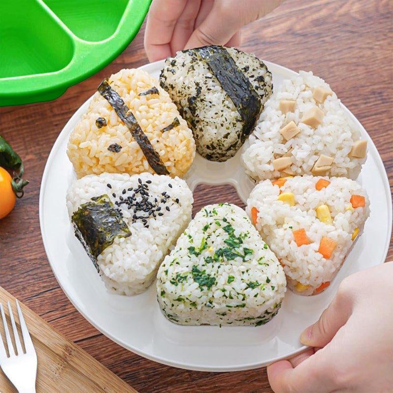 MXYEVL Onigiri Mold Triangle Rice Ball Mold Once Quickly Make 6pcs Triangle Onigiri, Multifunctional Onigiri Mold for Making and Storing Sushi - Image 5